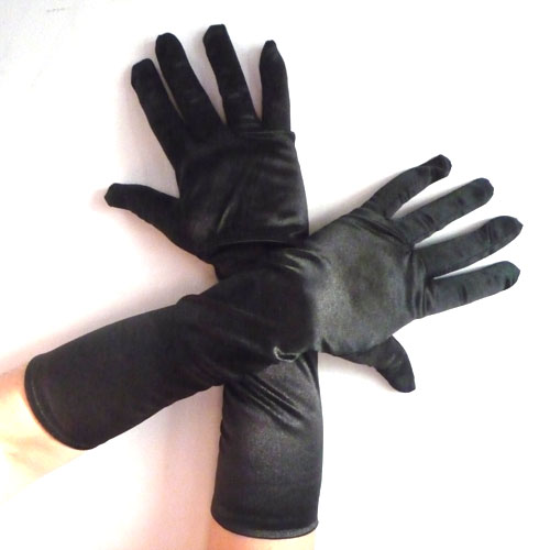 GUANTES DE SATN COLOR NEGRO 8411 TALLA NICA